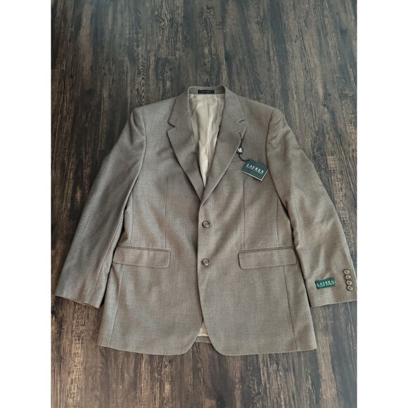 Lauren Ralph Lauren Blazer 42 Long Mens Brown 2 Button Herringbone NWT